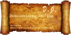 Dobrovolszky Júlia névjegykártya